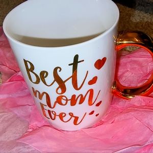 💎Best Mom Ever ceramic mug with Gold font and handle